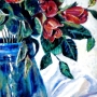 Blue Vase and Roses